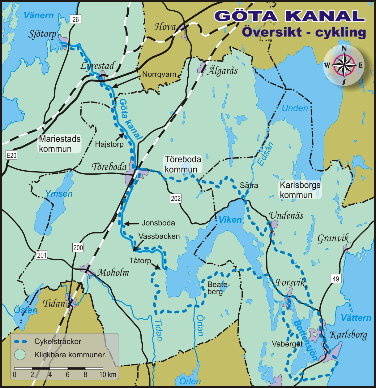 Göta kanal - cykling - Skaraborgsleder