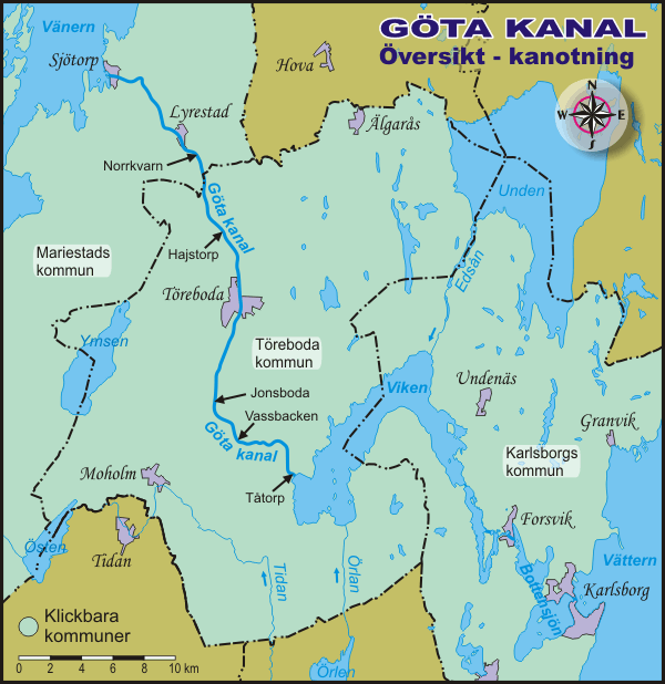 Göta kanal - kanotning - Skaraborgsleder