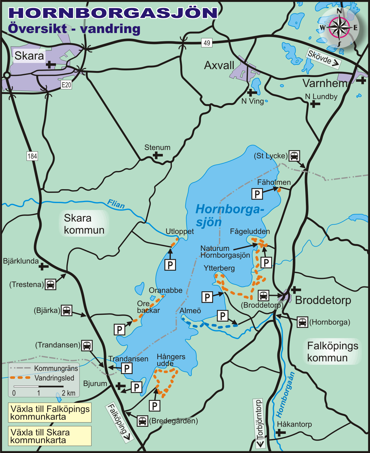 Karta över Hornborgasjön | Karta 2020